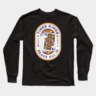 2024 Louisiana Tiger King Playing Card // Awesome King Tiger Purple and Gold Long Sleeve T-Shirt